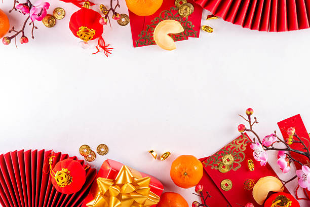 istock Bright vibrant gold and red Chinese New Year background 2252189043
