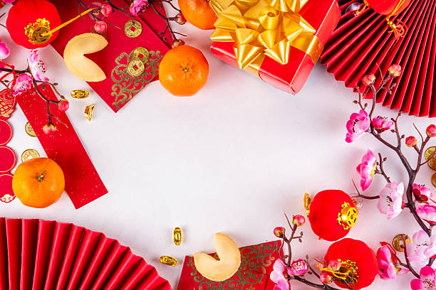 istock Bright vibrant gold and red Chinese New Year background 2252189048