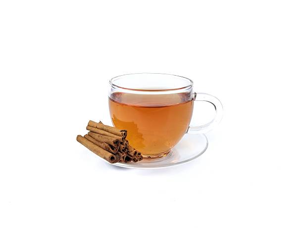 istock Cinnamon boiled water in glass with dry cinnamon on white background 2252190966