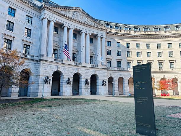 istock Washington DC building around Federal Triangle station architecture nearly old post office, United States 2252191032