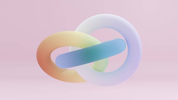 istock Pastel Colored Abstract 3D Knot Shape on Soft Pink Background 2252191068
