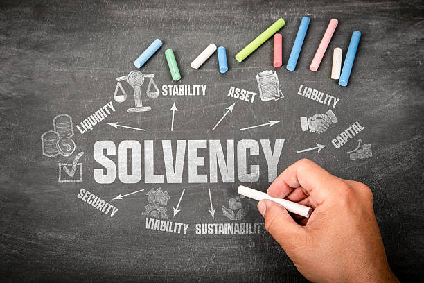 istock Solvency. Illustration and Chart on a Black Chalkboard Background 2252195390