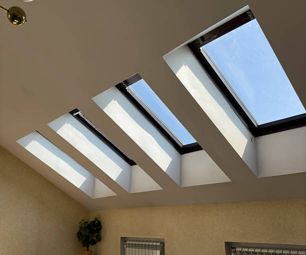 istock Bright and airy interior with multiple skylights allowing natural light to shine in 2252197338