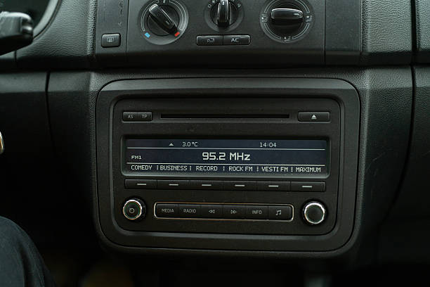 istock A car radio shows the time and selected FM frequency while the car is in use 2252199990