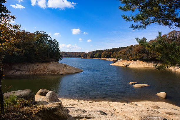 istock Lake Matsuno with a beautiful reflection of the blue sky 2252206880