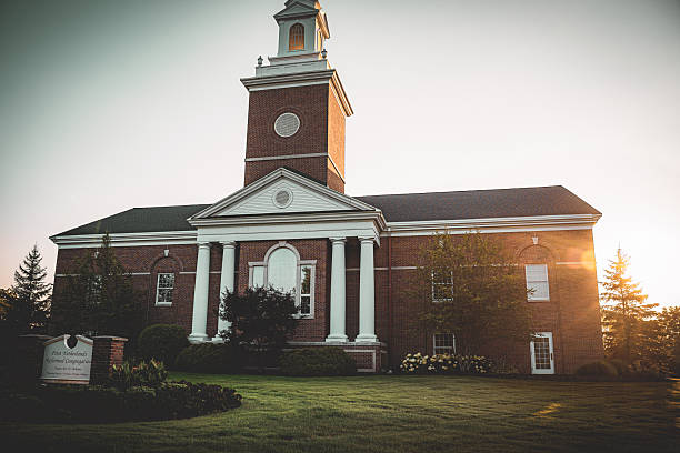 istock Traditional Brick Church Architecture at Sunset 2252209637