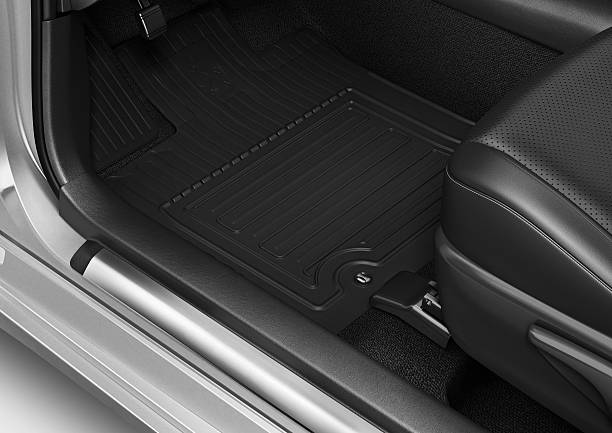 istock Luxury car floor mats in black fabric 2252211257
