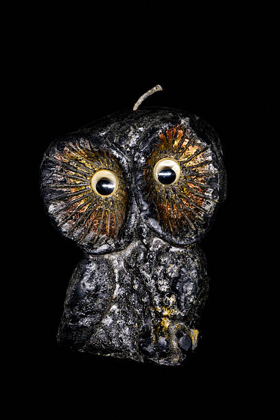 istock Candle as an owl with black background 2252214175