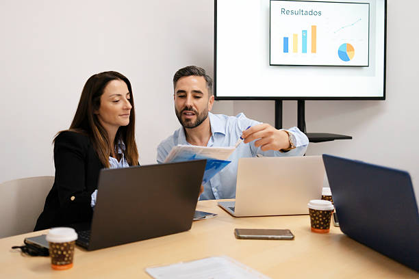 istock Business colleagues collaborating on data analysis during office meeting 2252214258