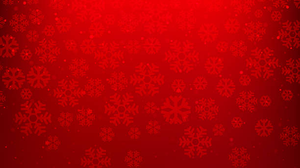 istock Festive Red Christmas Snowflakes Background Vector Graphic Design Template for Winter Holiday Wallpaper 2252216101