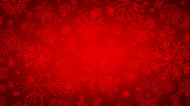 istock Festive Red Christmas Snowflakes Background Vector Graphic Design Template for Winter Holiday Wallpaper 2252216450