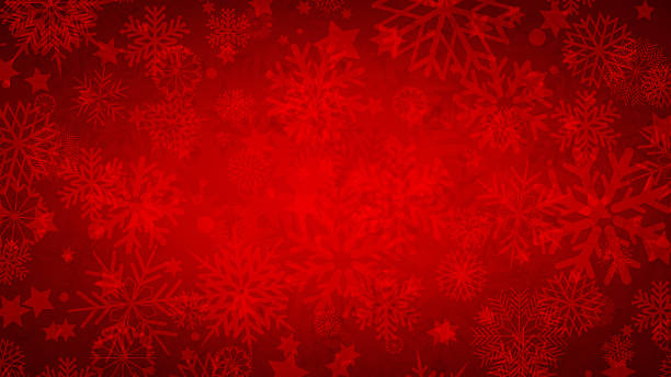 istock Festive Red Christmas Snowflakes Background Vector Graphic Design Template for Winter Holiday Wallpaper 2252217879