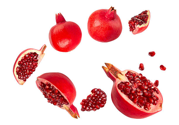 istock Falling Pomegranate fruit isolated on white background with clipping path, full depth of field 2252218552