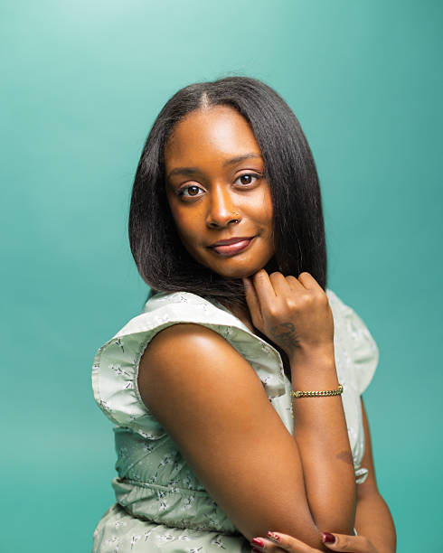 istock Teal Dress - Confident - Teal Studio Portrait 2252222670