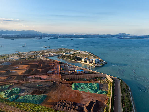 istock Aerial View of Coastal Construction Site 2252223075