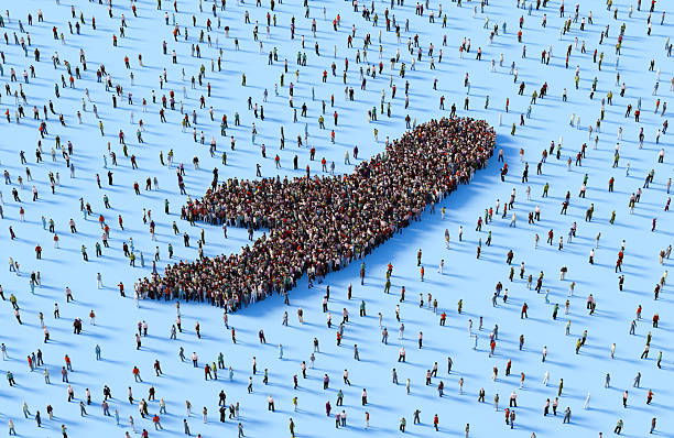 istock Human Crowd Forming Airplane Symbol On Blue Background 2252227542