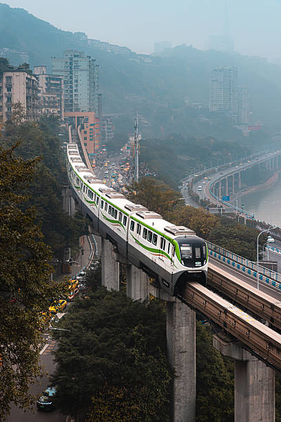 istock Chongqing Monorail Passing Through Elevated Track, Chongqing, China 2252229847