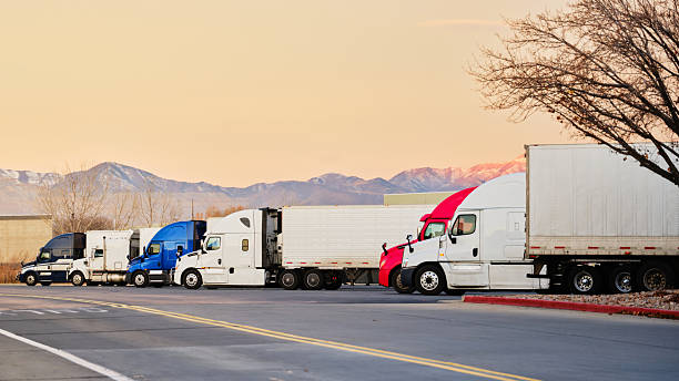 istock Semi Trucks Parked on a Winter Morning 2252230250