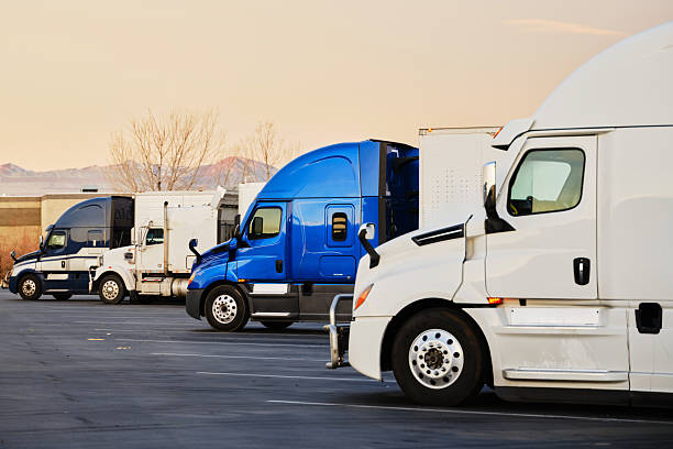istock Semi Trucks Parked on a Winter Morning 2252230265