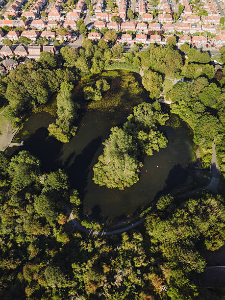 istock Marden Quarry Nature Reserve drone view on sunny day 2252232223