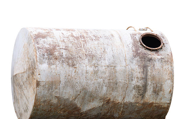 old metal tank isolated on white background