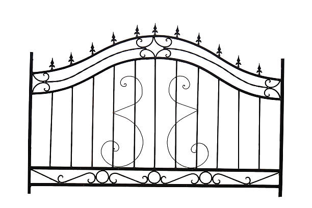 istock metal fence isolated 2252236035