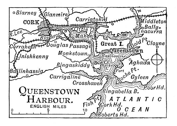 istock Queenstown Harbour  (now Cork Harbour, Ireland) Queenstown the historical name (1849-1920) 2252242507