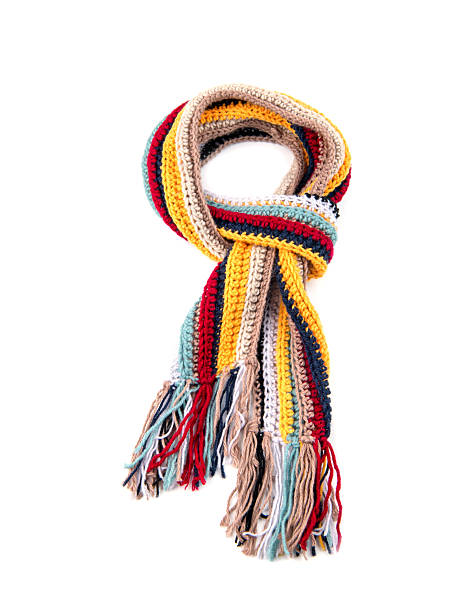 istock Knitted scarf on a white background. 2252244880