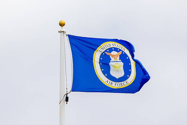 istock United States Air Force flag blowing in the wind 2252249242