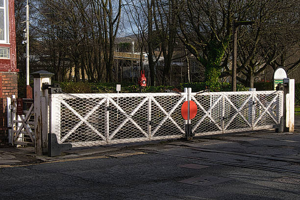 Railway Level Crossing Gate, Ramsbottom, Lancashire, United Kingdom