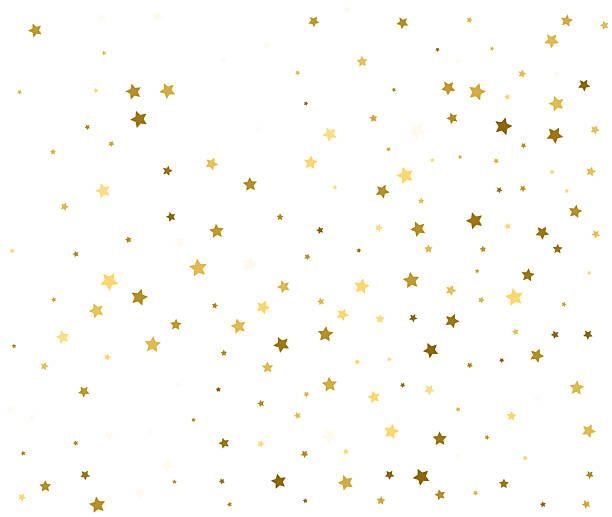 istock Gold stars background. Falling golden confetti on white. Festive celebration vector illustration 2252260217