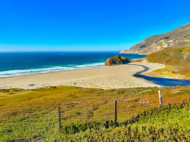 Big Sur is a rugged and mountainous section of the Central Coast of California.The Pacific Ocean meets the Santa Lucia Mountains with State Route 1 constructed on the towering seaside cliffs.