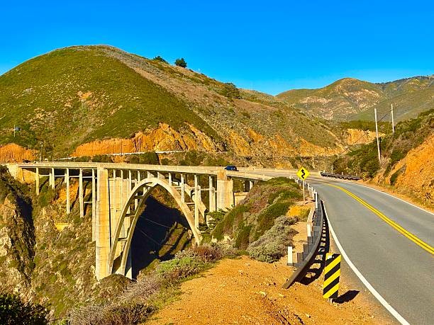 Big Sur is a rugged and mountainous section of the Central Coast of California.The Pacific Ocean meets the Santa Lucia Mountains with State Route 1 constructed on the towering seaside cliffs.