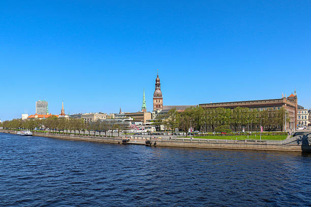 istock Riga Skyline from the Daugava River – Historic Churches, Modern Architecture, and Riverfront Promenade 2252269222