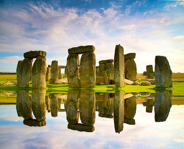 Stonehenge at sunset, Wiltshire, England.