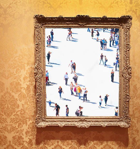 Picture frame, picture of people walking