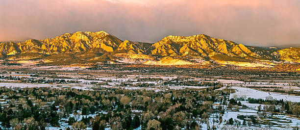 istock Drone panorama of sunrise against the Boulder front range including the flatirons, CU Boulder, and Downtown Boulder 2252279699