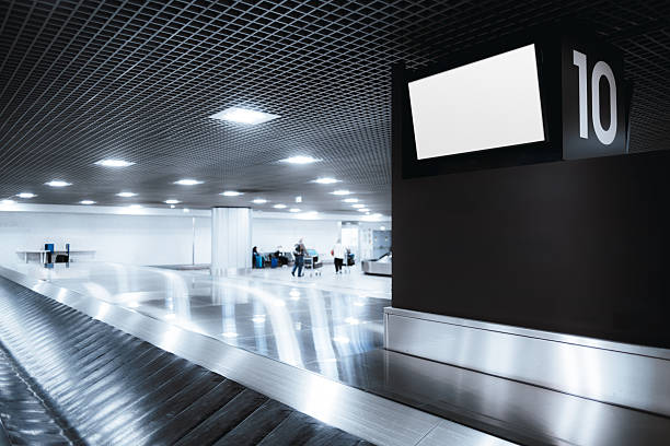 istock Airport baggage claim screen mockup 2252279790