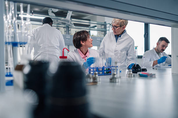 istock Scientists discussing experiment results in chemistry laboratory 2252280102