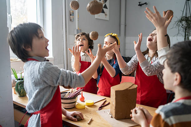 istock Craft lesson, throwing balls into the air 2252280341