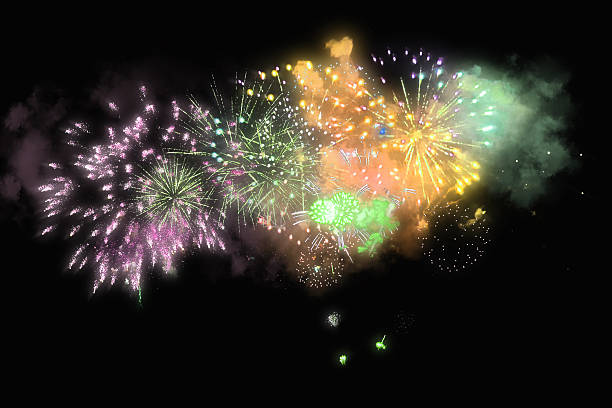 istock DIfferent colros and types of fireworks in the sky background 2252285038