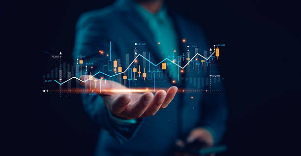 istock Modern candlestick chart showing stock market trend analysis with rising graphs, ideal for investment strategy and trading solutions presentation. 2252288535