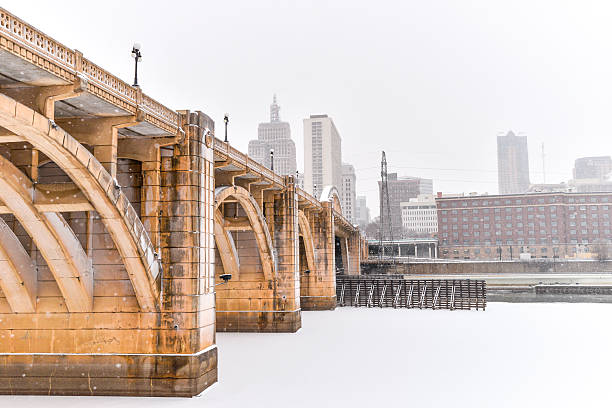 Snowy Minnesota Winter Cityscape