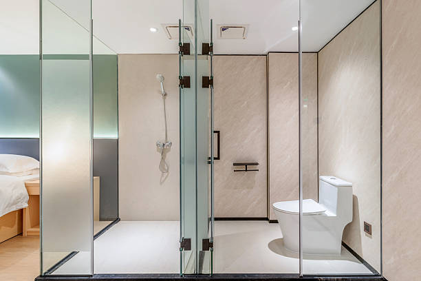 istock A spacious bathroom and shower in a hotel room 2252293059