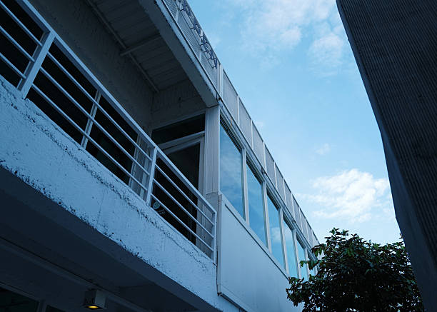 Building exterior with blue sky.