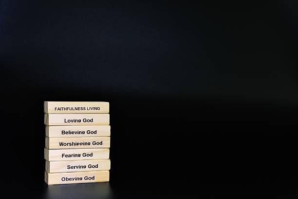 istock Faithfulness Living Wooden Block Stack Black Background 2252304792