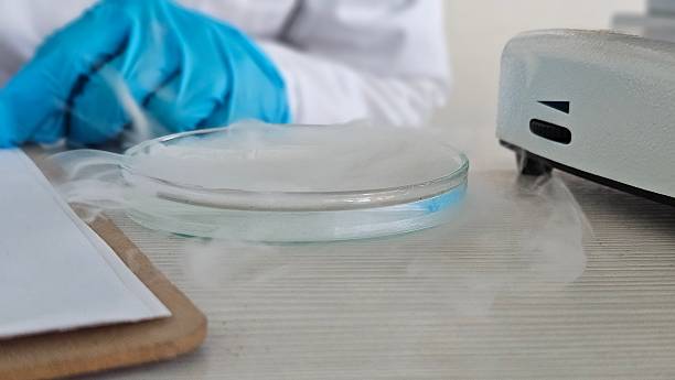 istock Scientist conducts experiment with petri dish and smoke in laboratory concept 2252308060