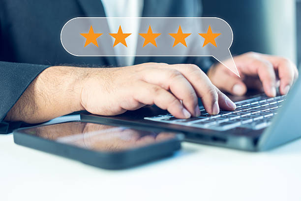 istock Customer experience review rating five star feedback online survey 2252309163