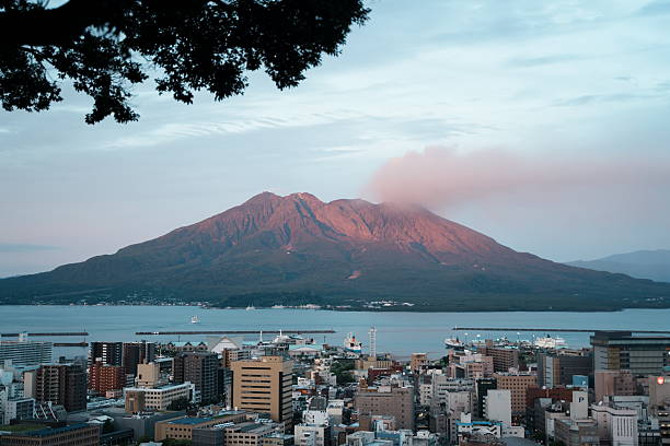 istock Sakurajima Eruption in Pinky Sunset 2252312153