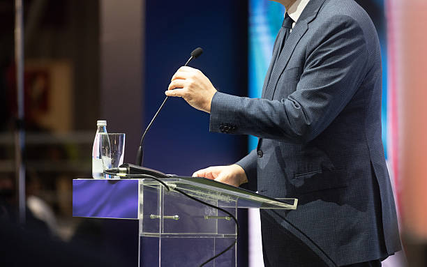 istock Politician at the podium 2252314240
